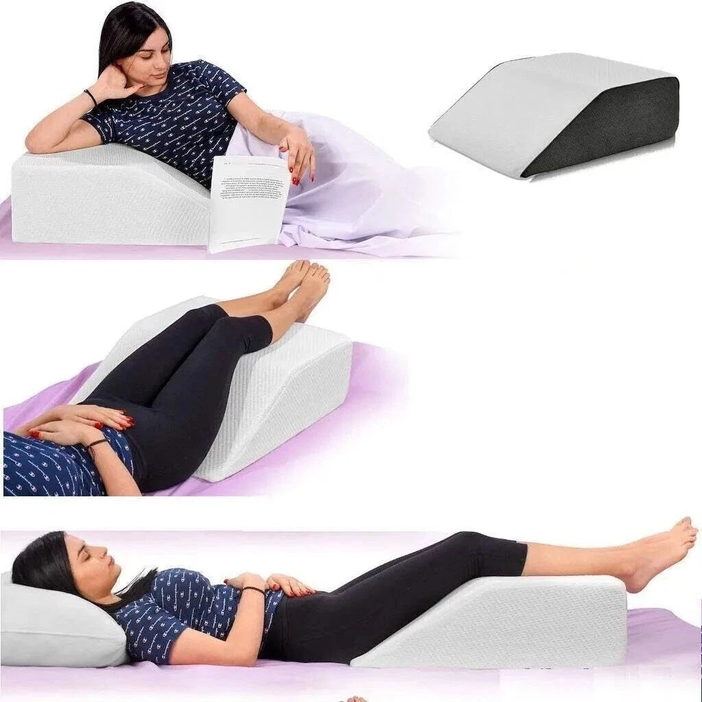 LEG Elevation Foam Wedge Pillow Leg Knee Hip &amp; Lower Back Pain Injury Recovery