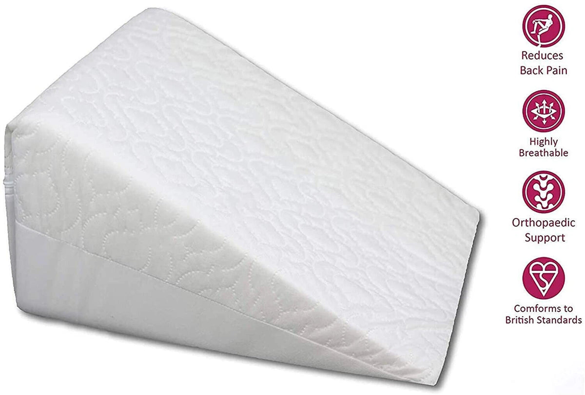 X-LARGE Memory Foam Orthologics Acid Reflux GERD Back Bed Raised Wedge Pillow