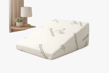 BAMBOO Large Foam Wedge Pillow Bed Support Cushion Back Rest Leg Elevation Cover