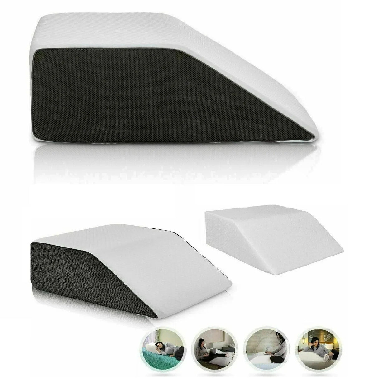 LEG Elevation Foam Wedge Pillow Leg Knee Hip &amp; Lower Back Pain Injury Recovery