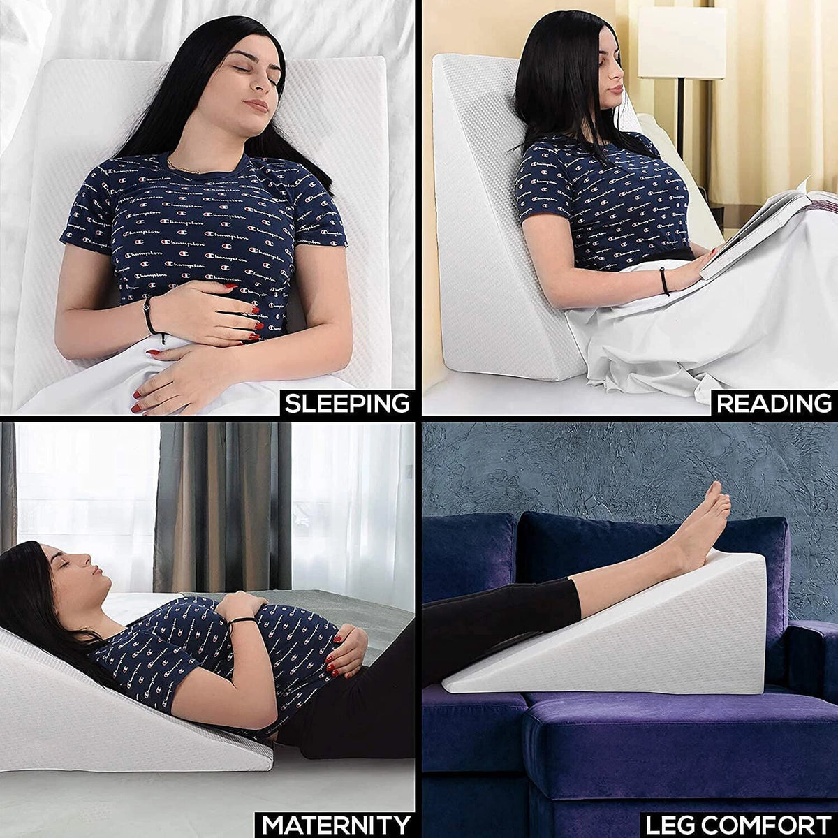 X-LARGE Memory Foam Orthologics Acid Reflux GERD Back Bed Raised Wedge Pillow