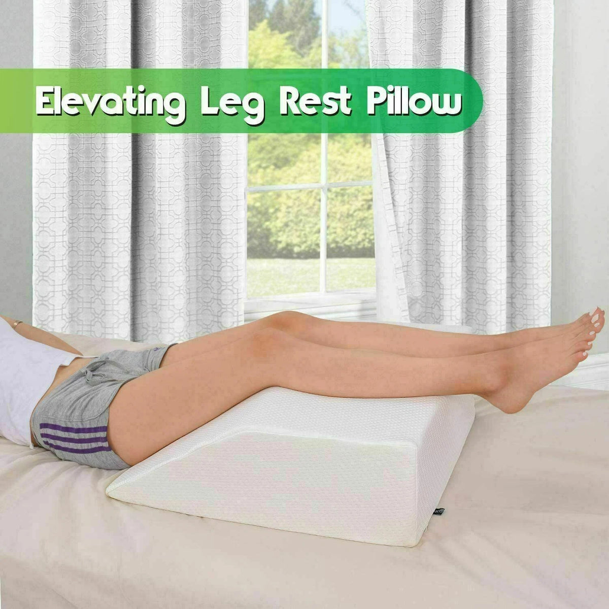 LEG Elevation Foam Wedge Pillow Leg Knee Hip &amp; Lower Back Pain Injury Recovery